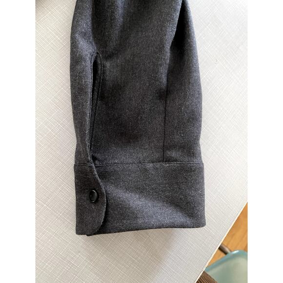 Akris Punto Sz 14 Fit and Flare Wool Dress Gray Office Minimalist Tailored Sleek - Picture 13 of 16